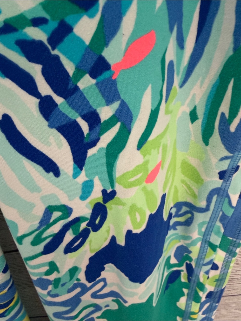 Lilly Pulitzer Blue Multicolor Tropical Print Leggings - Picture 2 of 7